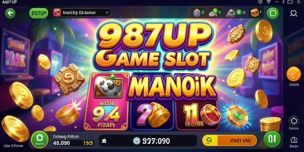 Gameplay slot 987UP yang menampilkan simbol dan fitur menarik.