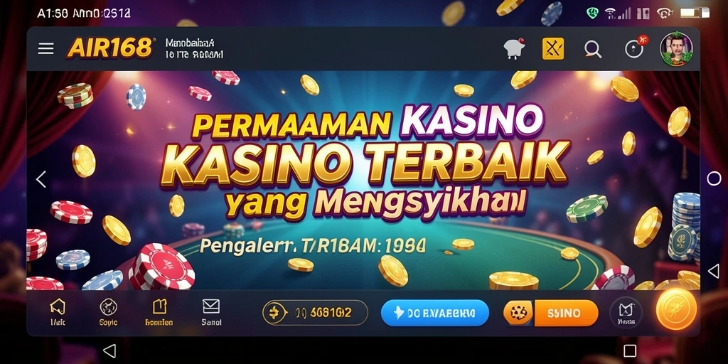 Tangkapan layar utama AIR168 menampilkan aksi gameplay Kasino yang mendebarkan.