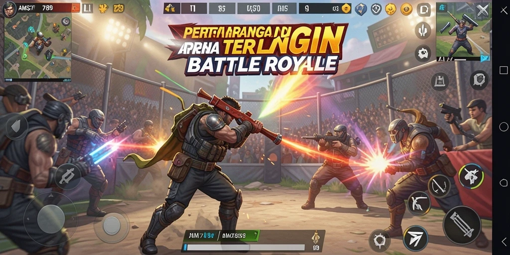 Gameplay mendebarkan di arena Battle Royale AMS789.