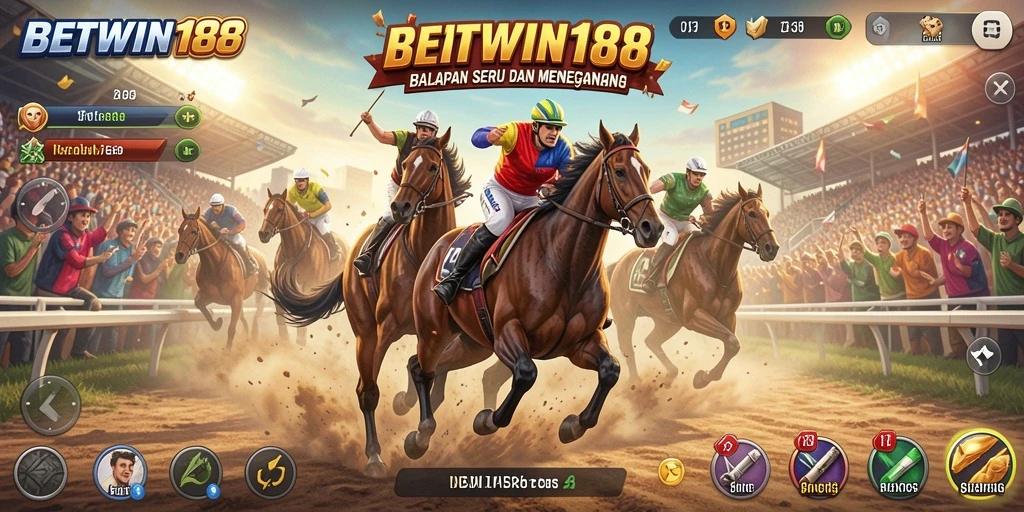 Screenshot gameplay BETWIN188 menampilkan aksi balapan yang mendebarkan.