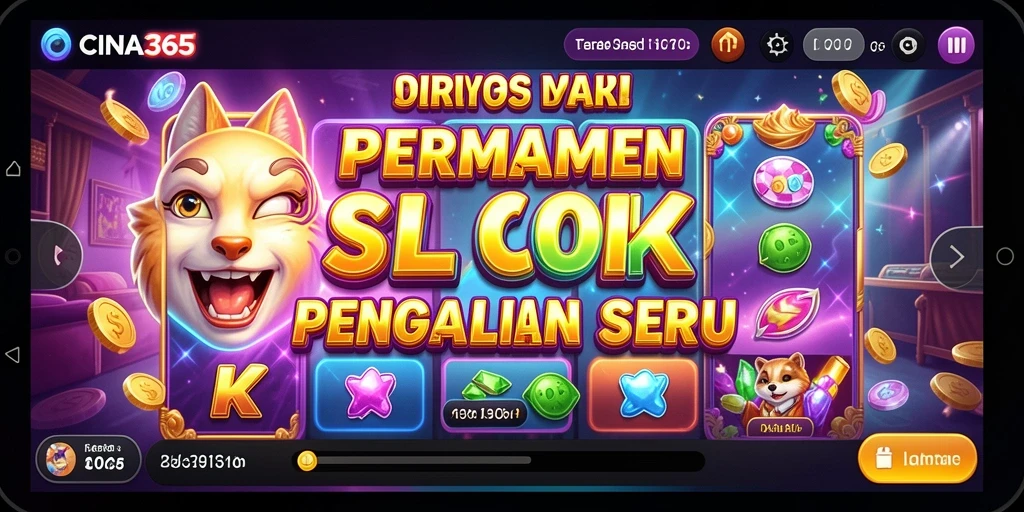 Tampilan gameplay Slot CINA365 yang menarik dan penuh warna.