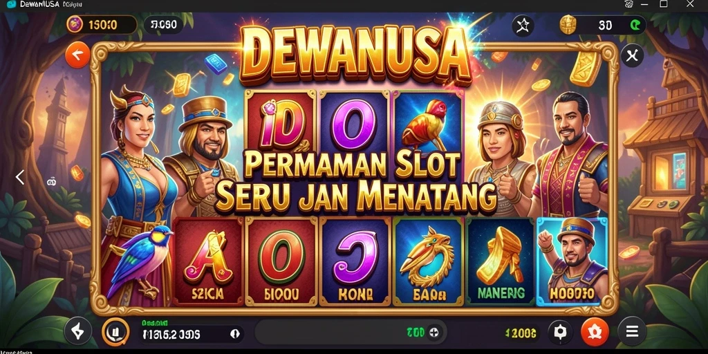 Tampilan gameplay DEWANUSA dengan grafis yang menarik dan fitur bonus.