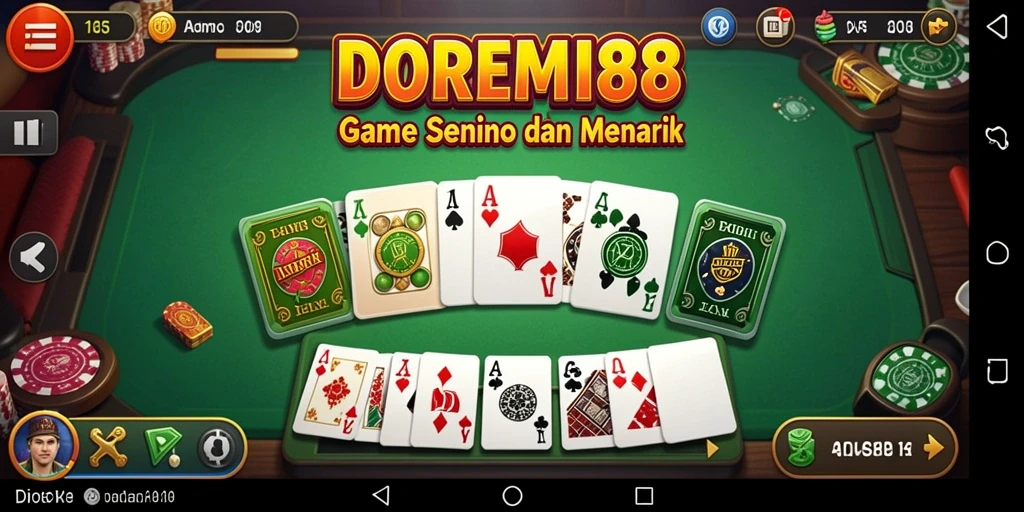 Tampilan gameplay DOREMI88 saat bermain Domino yang seru.