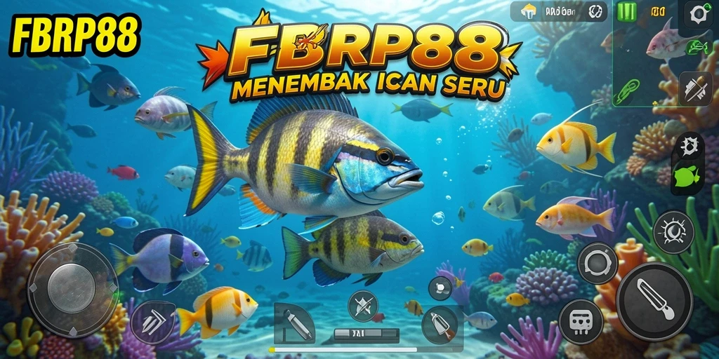 Screenshot menunjukkan aksi seru menembak ikan di FBRP88.