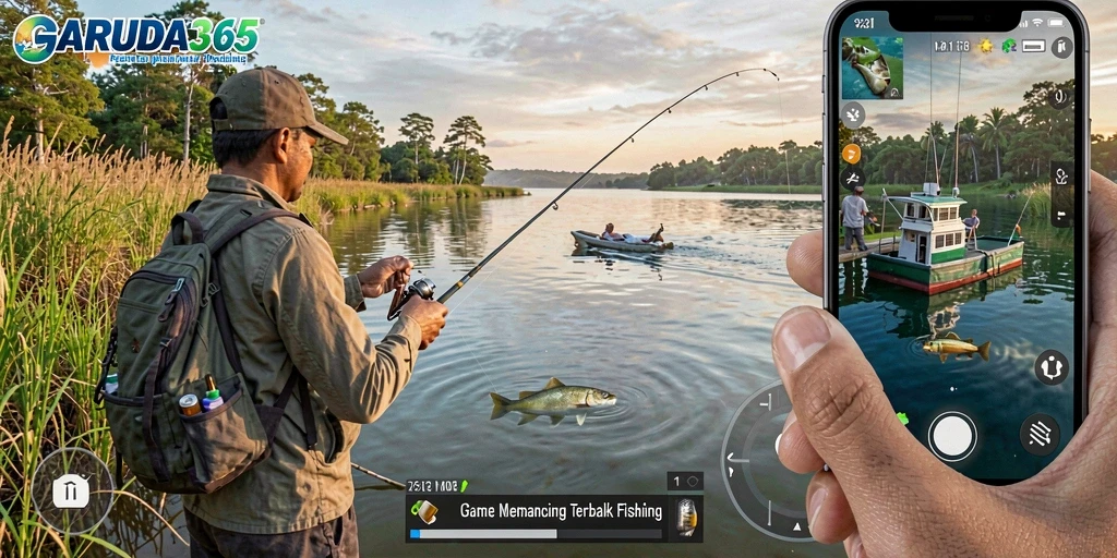 Gameplay GARUDA365 yang menarik dengan berbagai jenis ikan dan lokasi memancing.