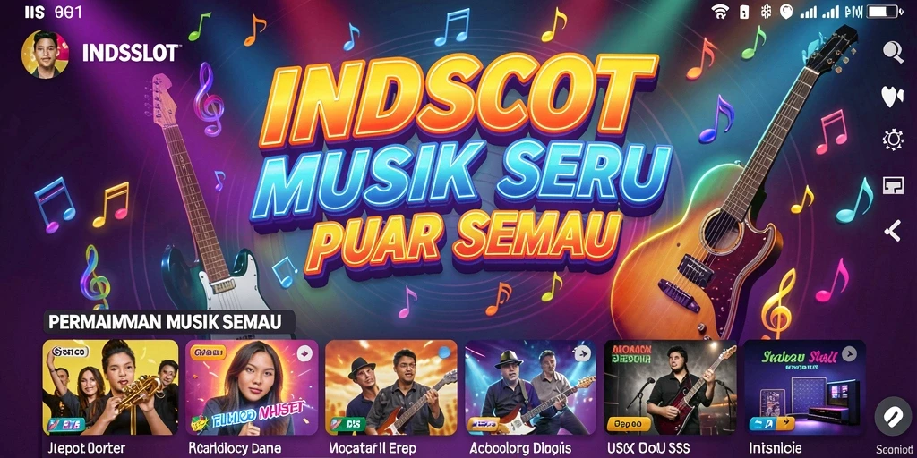 Gameplay INDSLOT yang menggabungkan musik dan permainan slot.
