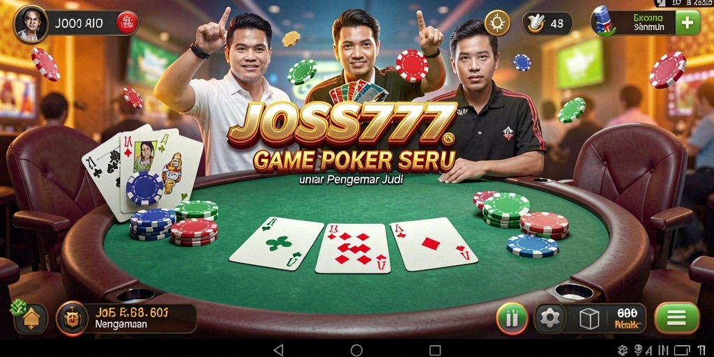 Tangkapan layar gameplay Poker JOSS777 dengan antarmuka yang menarik.