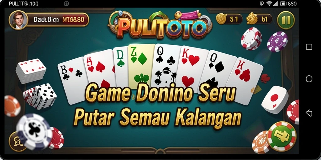 Tampilan screenshot utama PULITOTO dengan aksi seru dari game Domino.