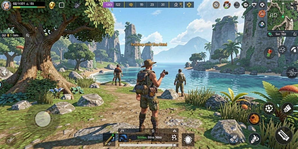 Tangkapan layar gameplay menjelajahi dunia terbuka yang menakjubkan.