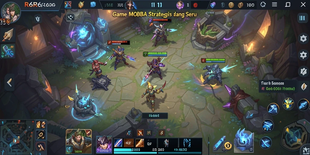 Tangkapan layar R6R6 yang menunjukkan aksi seru dalam pertempuran MOBA.