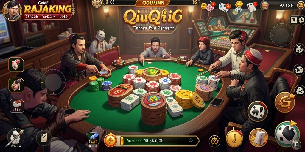 Tangkapan layar gameplay QiuQiu yang mendebarkan di RAJAKING.