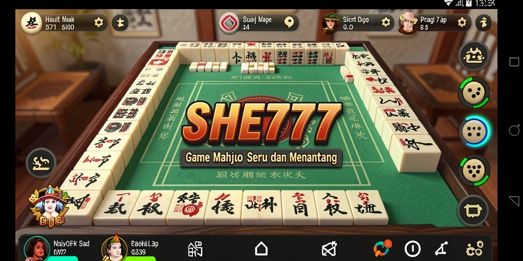 Tampilan gameplay menarik dari SHE777 dengan Mahjong.