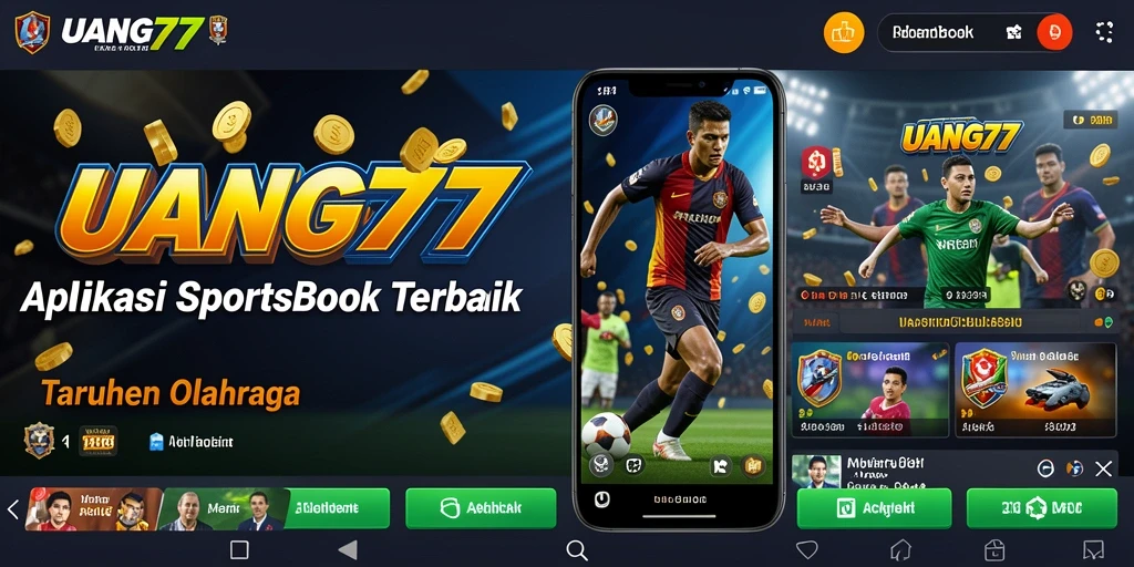 Screenshot UANG77 menampilkan antarmuka sederhana untuk taruhan olahraga.