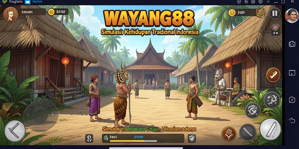 Tampilan utama gameplay WAYANG88 dengan pertunjukan wayang yang menakjubkan.